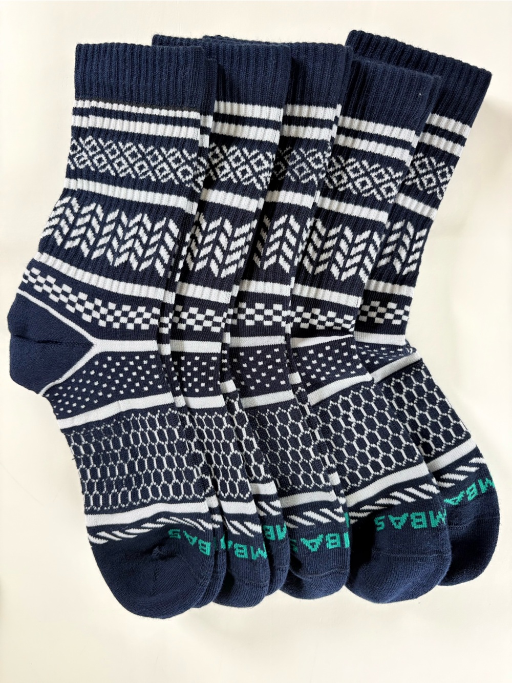 Bombas 5-Pack Cushioned Athletic Half Calf Socks Navy Size M